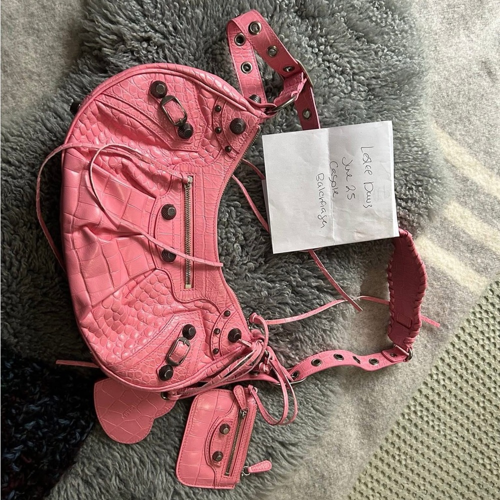 Balenciaga Pink Ruched Shoulder Bag